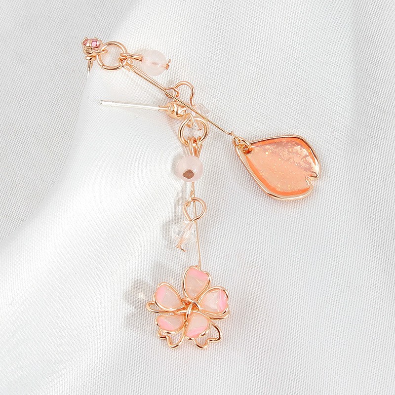 Cute Flower Copper Crystal Earrings Necklace