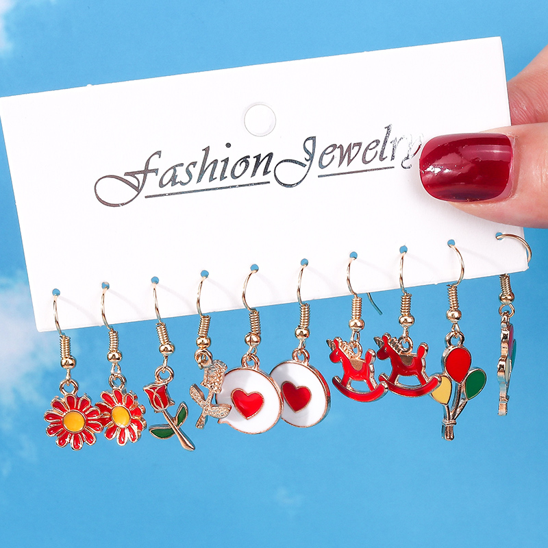 Cute Fruit Flower Alloy Plating Earrings