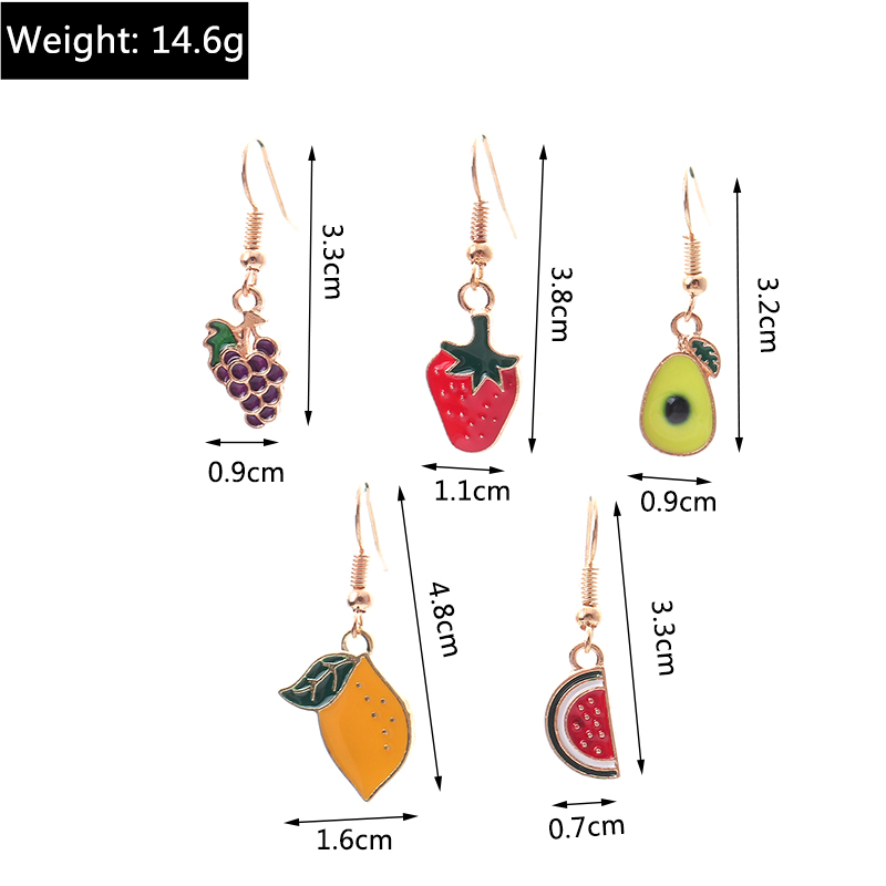 Cute Fruit Flower Alloy Plating Earrings