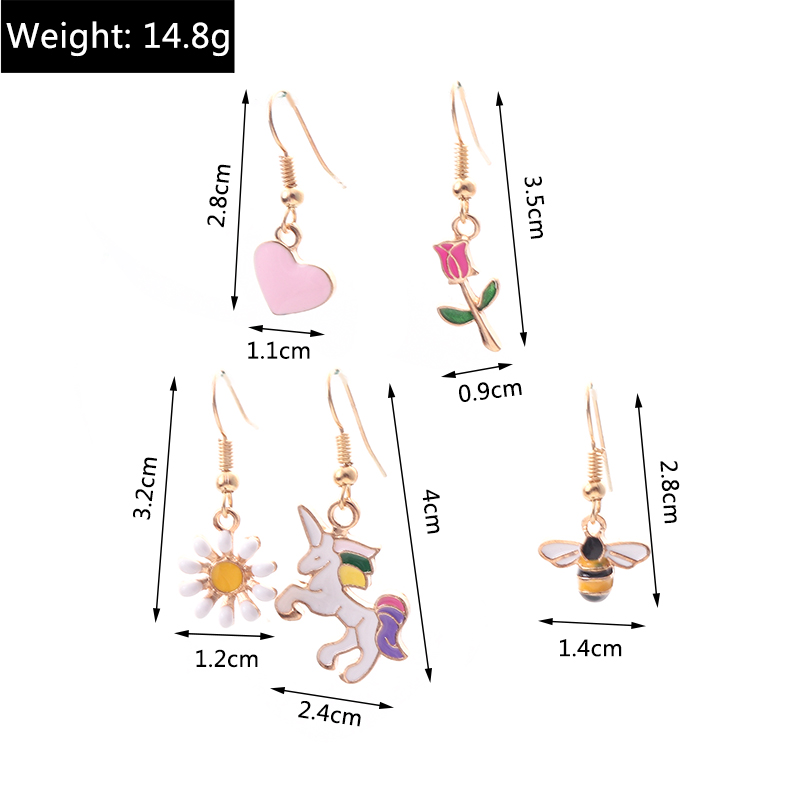 Cute Fruit Flower Alloy Plating Earrings