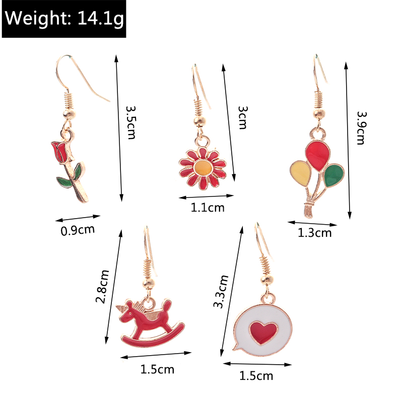 Cute Fruit Flower Alloy Plating Earrings