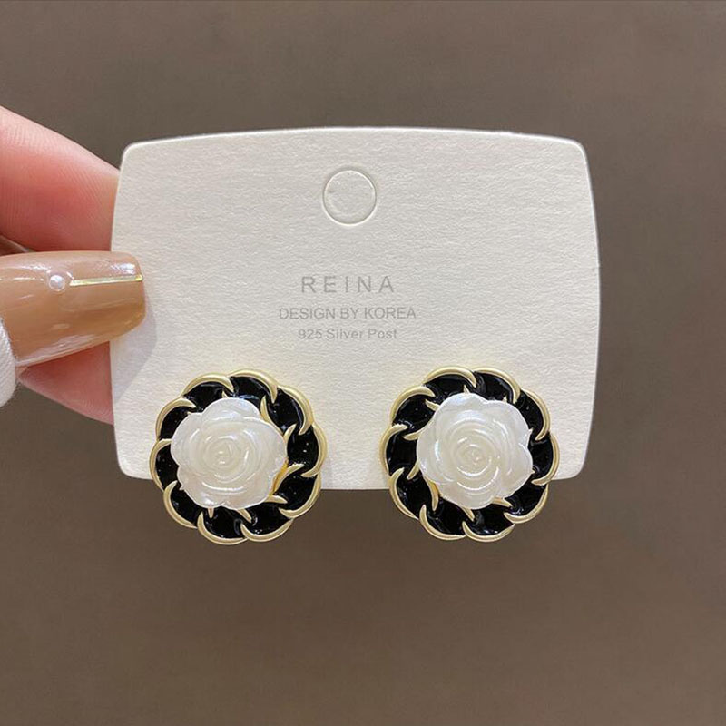Fashion Flower Alloy Epoxy Arylic Ear Studs