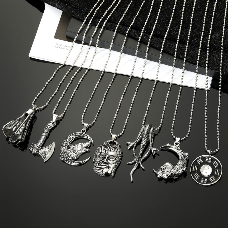 INS Style Punk Gossip Animal Axe Alloy Plating Alloy Pendant Necklace 1 Piece