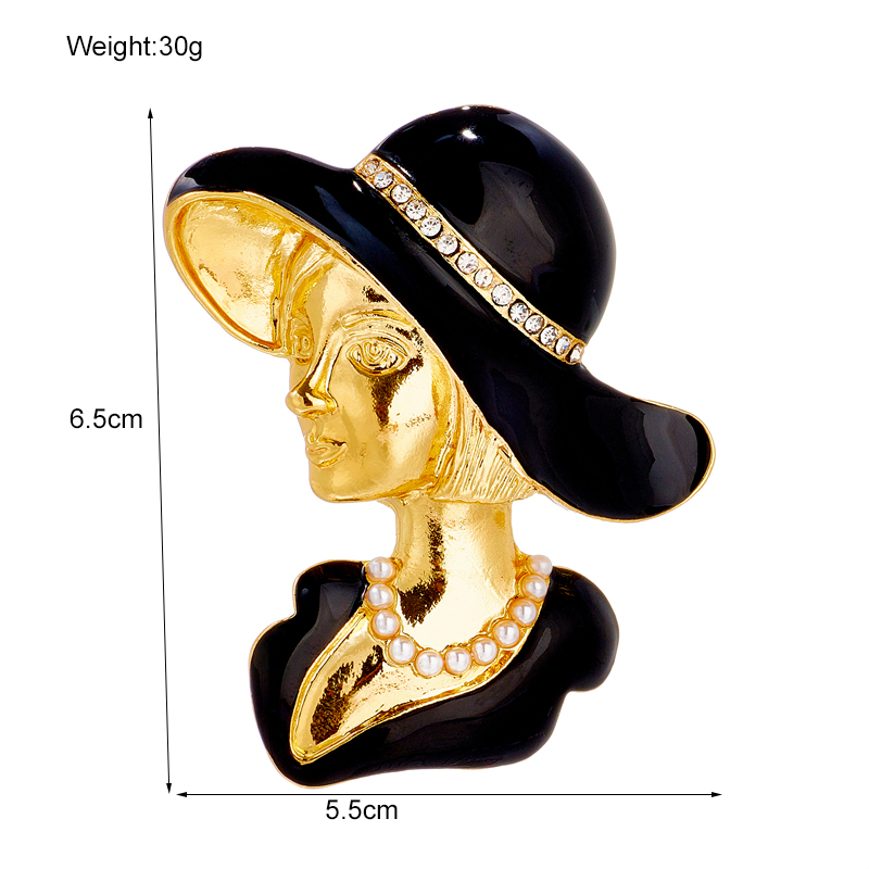 Vintage Style Human Alloy Inlay Artificial Rhinestones Brooches