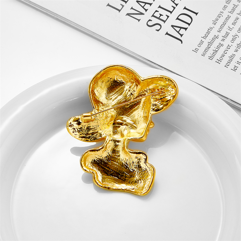 Vintage Style Human Alloy Inlay Artificial Rhinestones Brooches