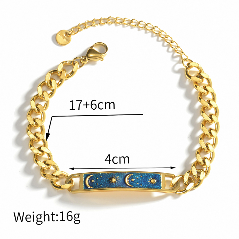 Casual Star Moon Stainless Steel Bracelets Chain Stainless Steel Bracelets