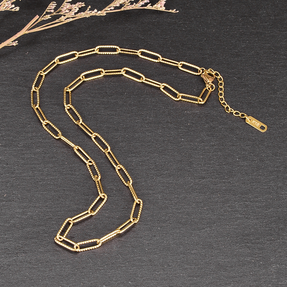 Simple Style Geometric Titanium Steel Necklace Plating Stainless Steel Necklaces