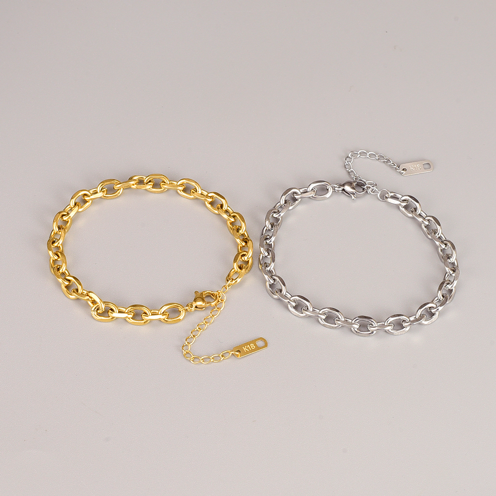 Simple Style Geometric Titanium Steel Bracelets Plating Stainless Steel Bracelets