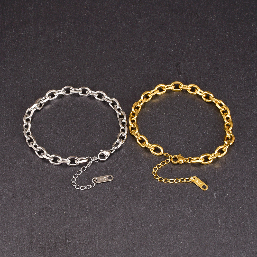 Simple Style Geometric Titanium Steel Bracelets Plating Stainless Steel Bracelets