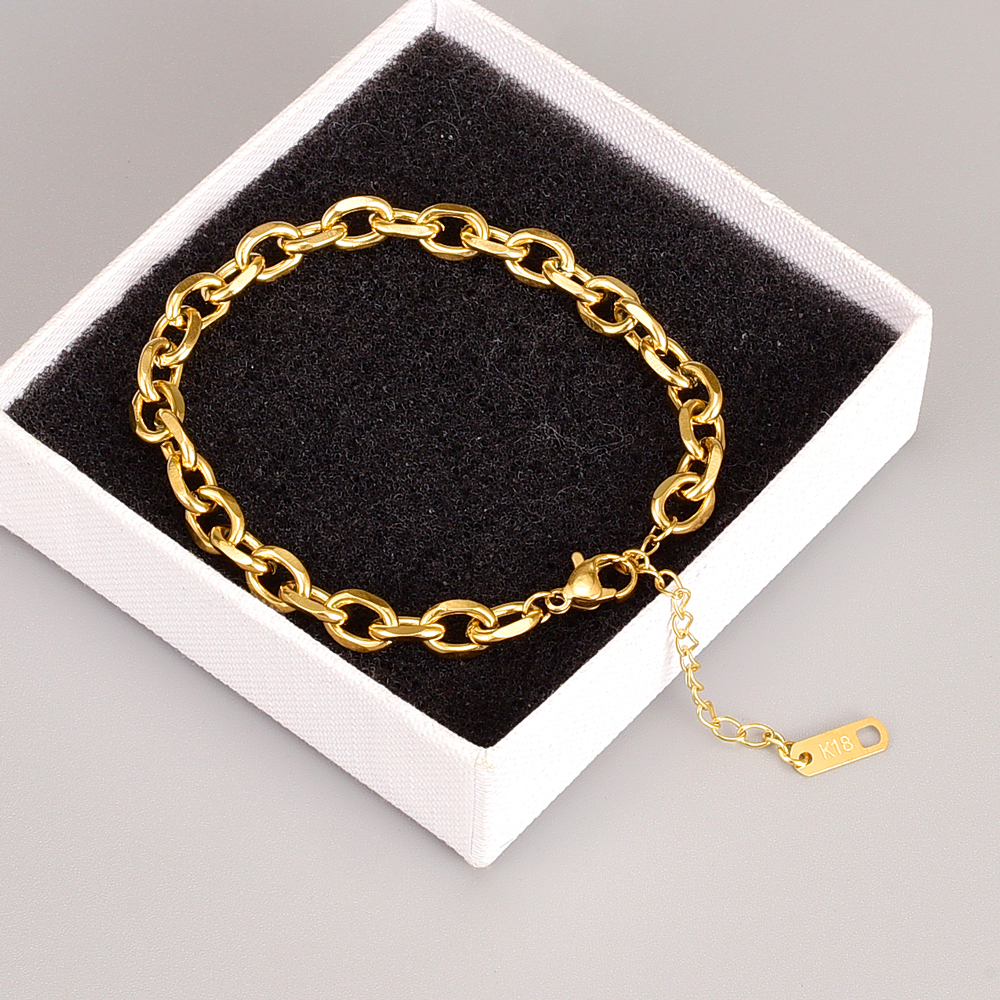 Simple Style Geometric Titanium Steel Bracelets Plating Stainless Steel Bracelets