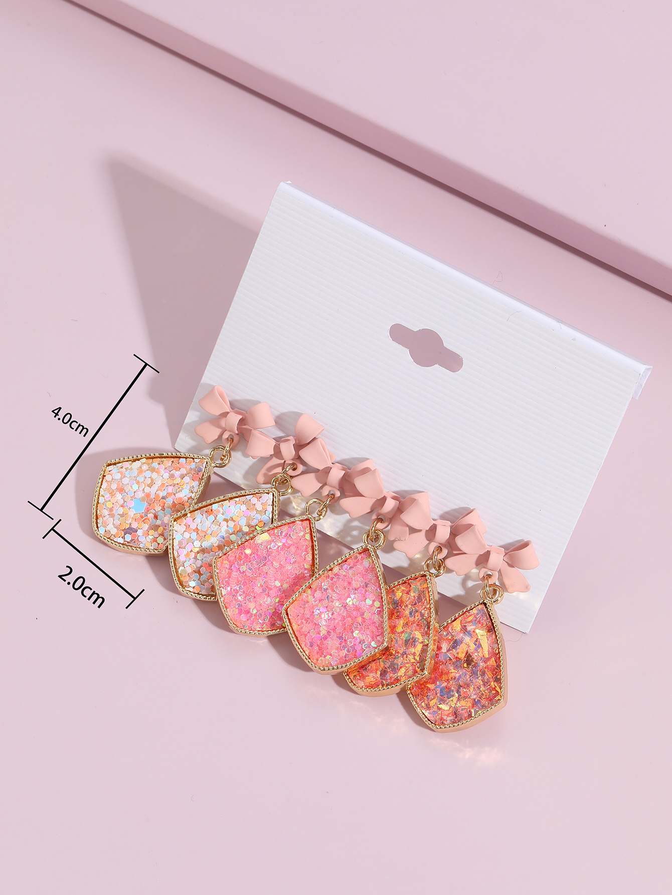 Cute Bow Knot Alloy Drop Earrings 3 Pairs