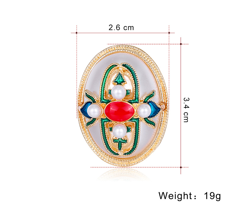 Baroque Style Geometric Alloy Inlay Artificial Pearl Brooches