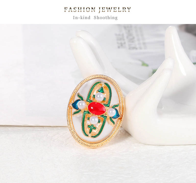 Baroque Style Geometric Alloy Inlay Artificial Pearl Brooches