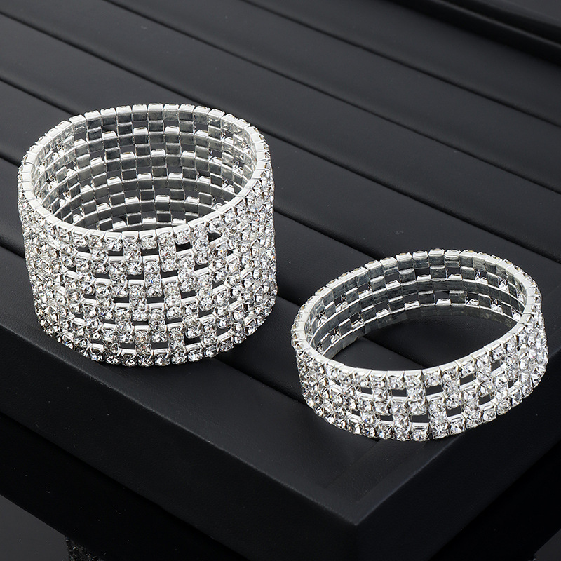 Fashion Geometric Metal Plating Diamond Artificial Diamond Bangle