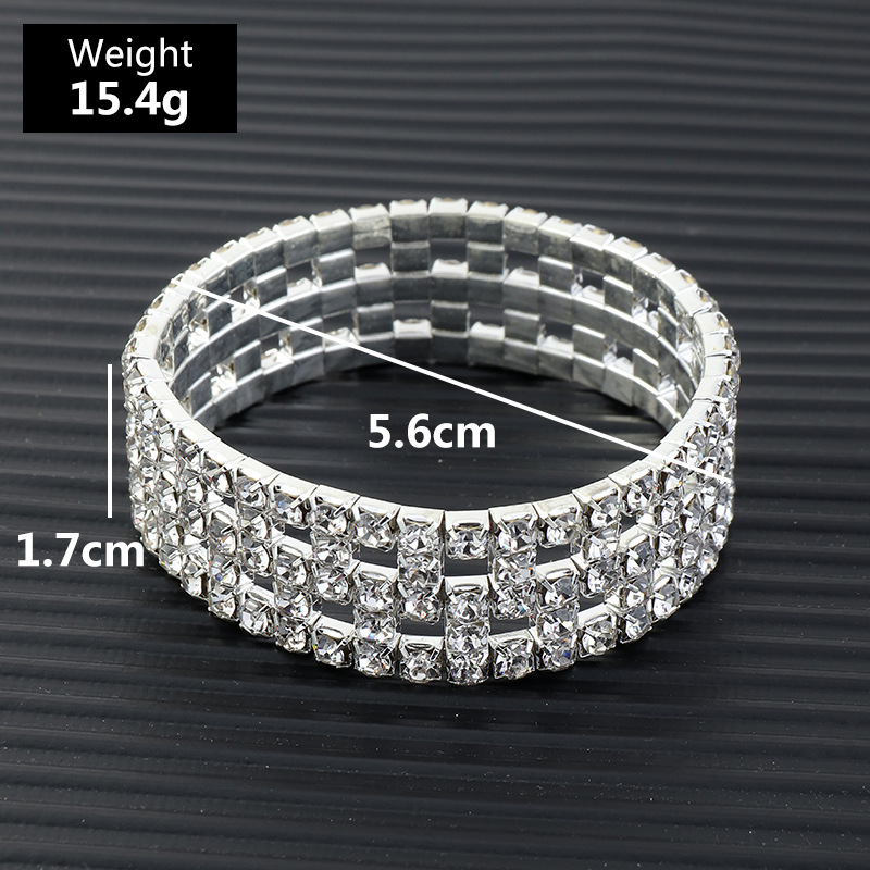 Fashion Geometric Metal Plating Diamond Artificial Diamond Bangle