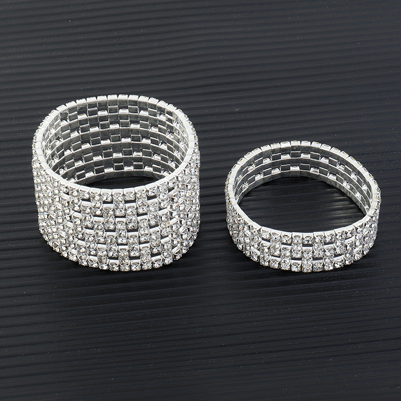 Fashion Geometric Metal Plating Diamond Artificial Diamond Bangle