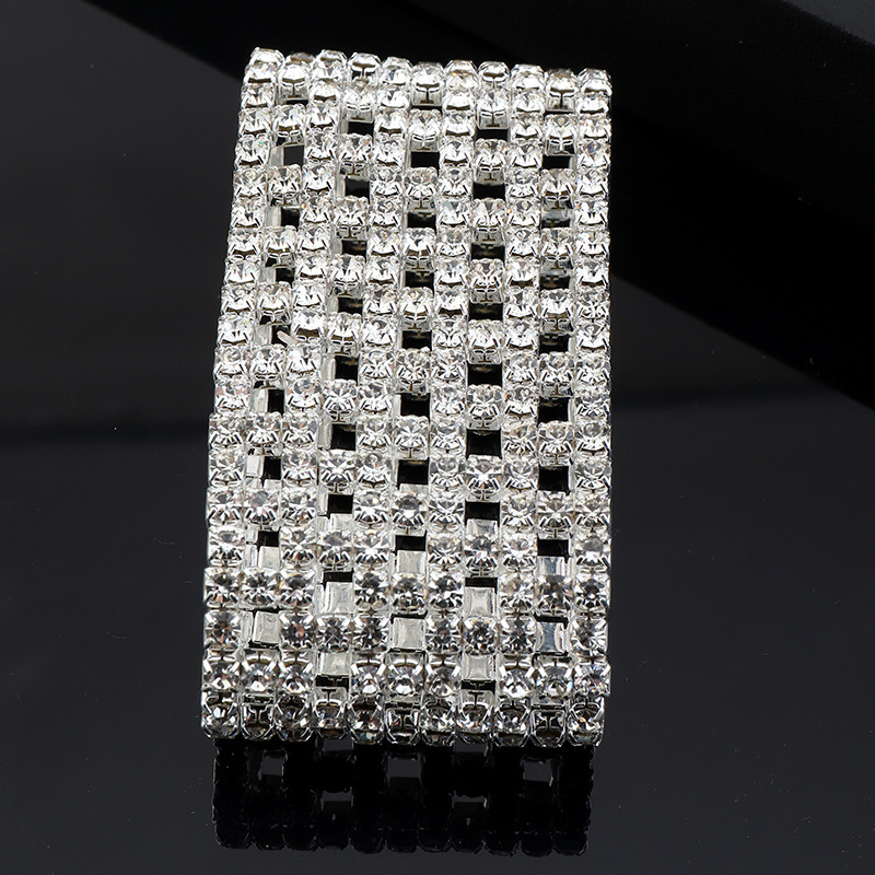 Fashion Geometric Metal Plating Diamond Artificial Diamond Bangle