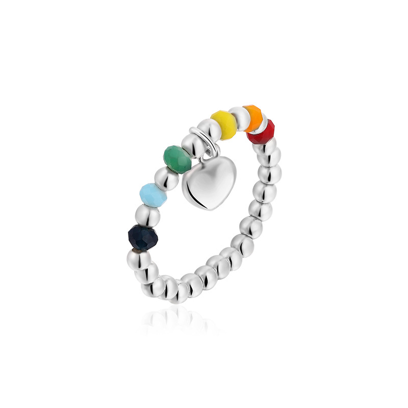 Fashion Heart Shape Smiley Face Beaded Rings