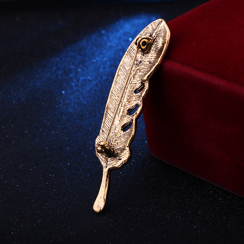 Retro Feather Eagle Alloy Inlaid Gemstone Artificial Gemstones Menu0027S