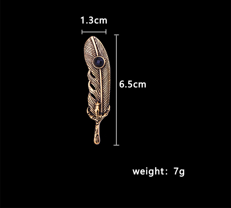 Retro Feather Eagle Alloy Inlaid Gemstone Artificial Gemstones Menu0027S