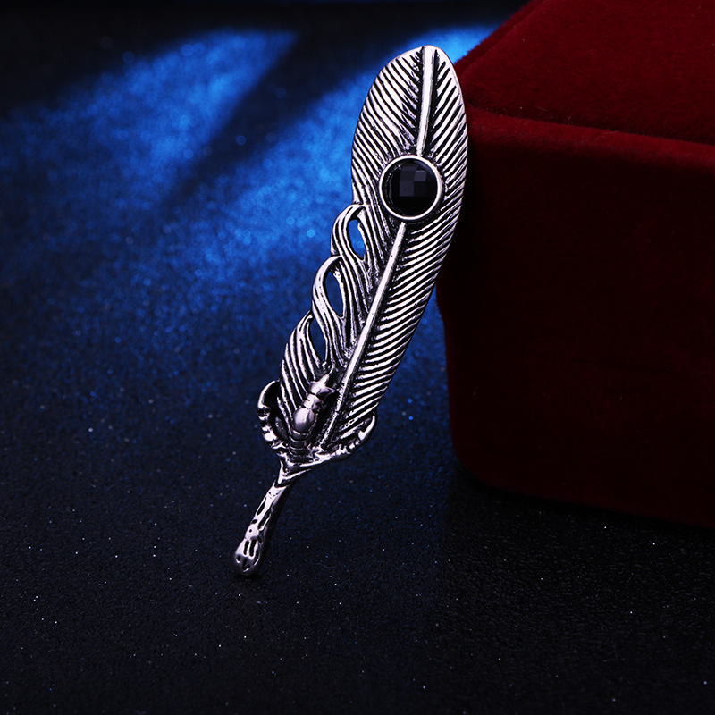 Retro Feather Eagle Alloy Inlaid Gemstone Artificial Gemstones Menu0027S