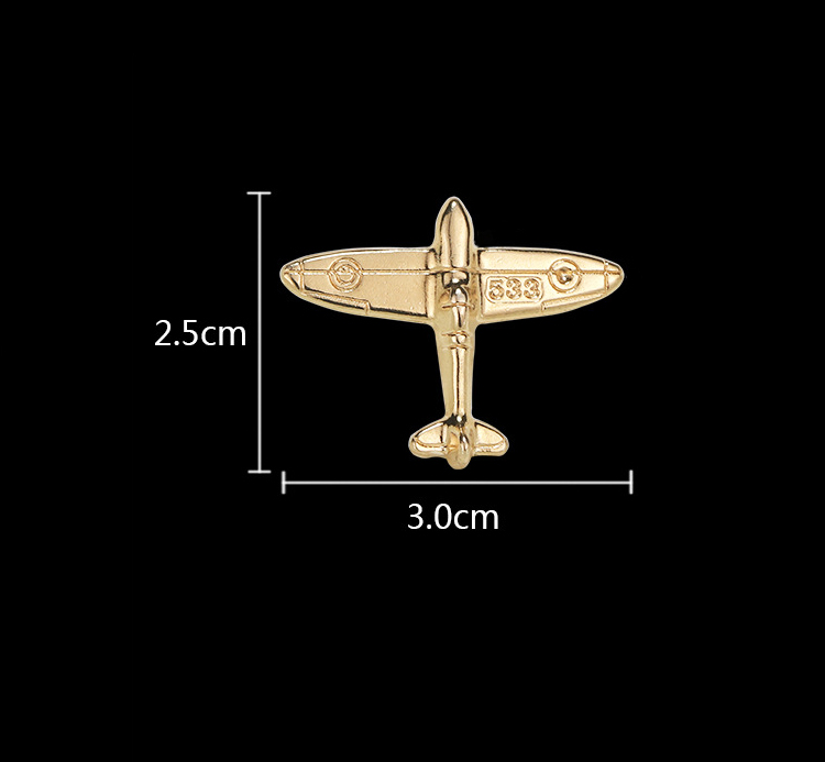 Novelty Fashion British Style Airplane Alloy Plating Brooches Collar Pin