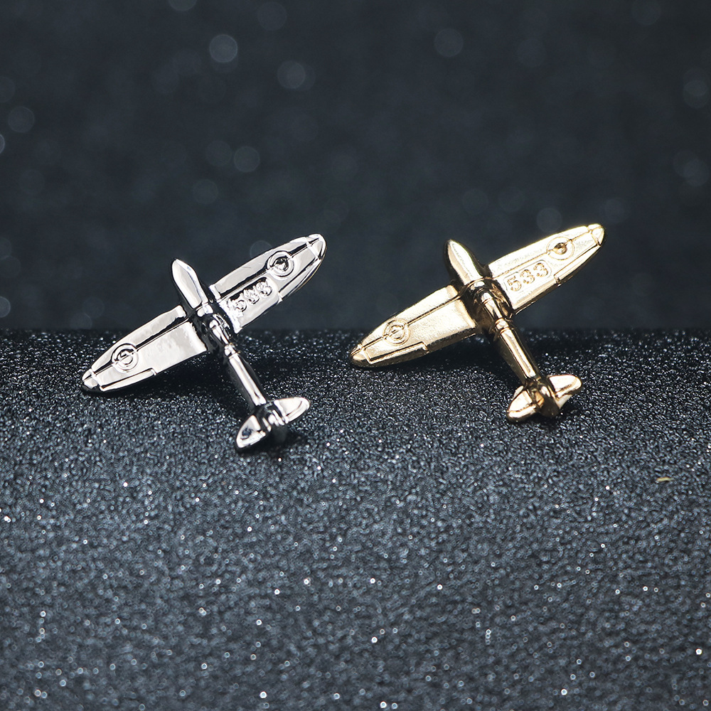 Novelty Fashion British Style Airplane Alloy Plating Brooches Collar Pin