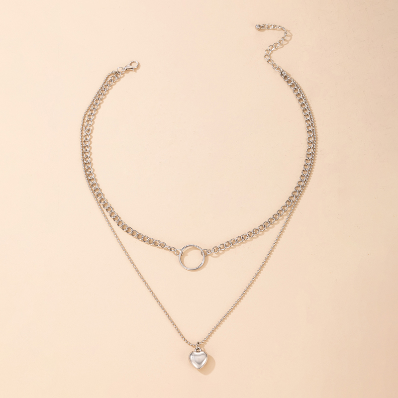 Fashion Heart Shape Alloy Plating Necklace