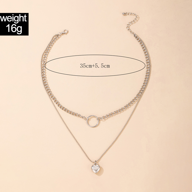 Fashion Heart Shape Alloy Plating Necklace