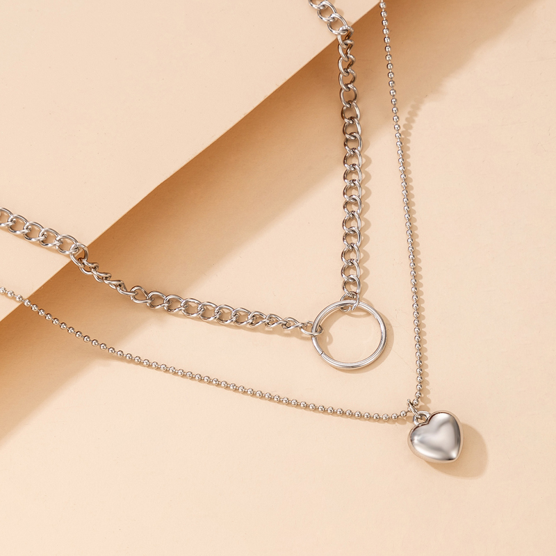 Fashion Heart Shape Alloy Plating Necklace