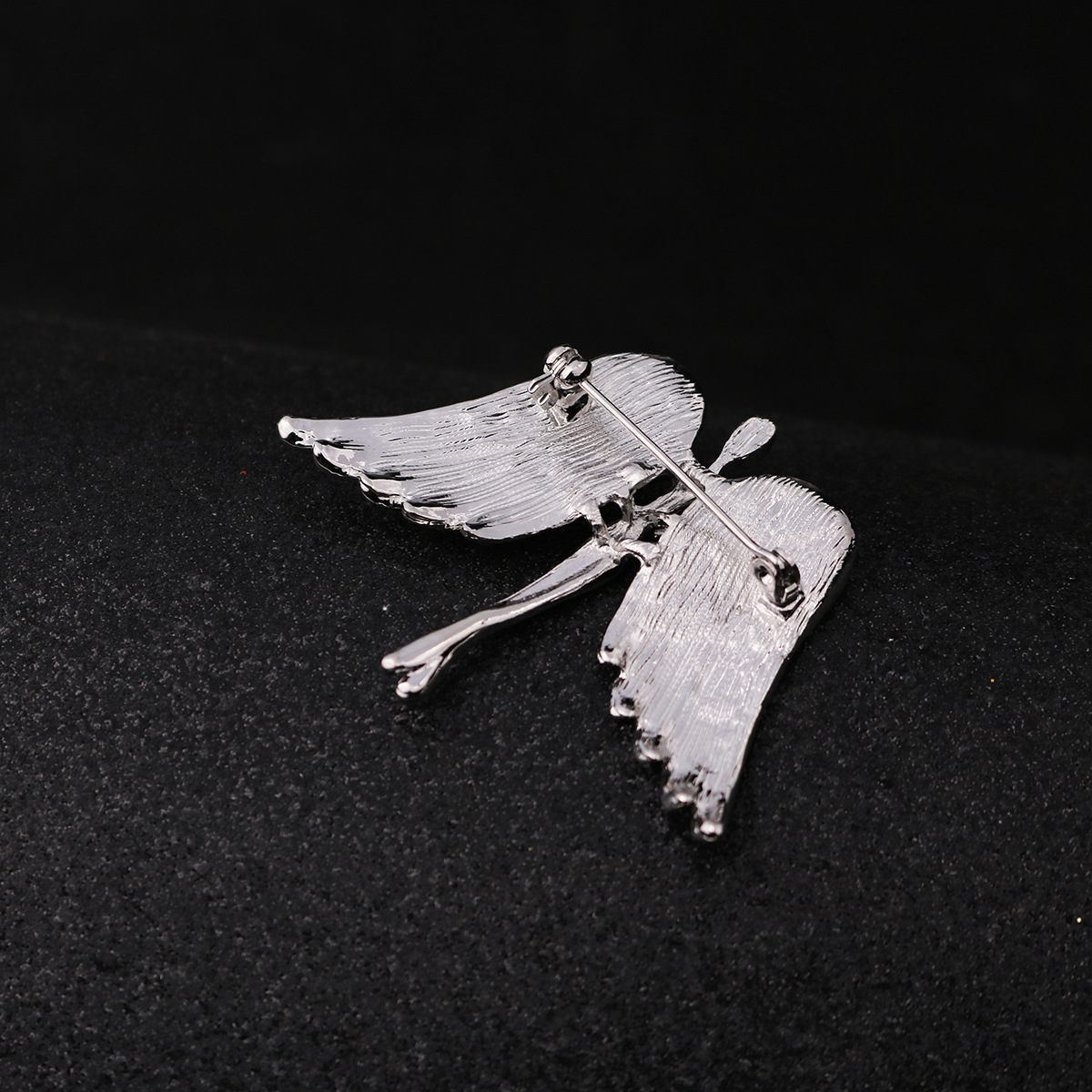 Business Angel Wings Alloy Inlay Rhinestones Menu0027S Rhinestone Brooches