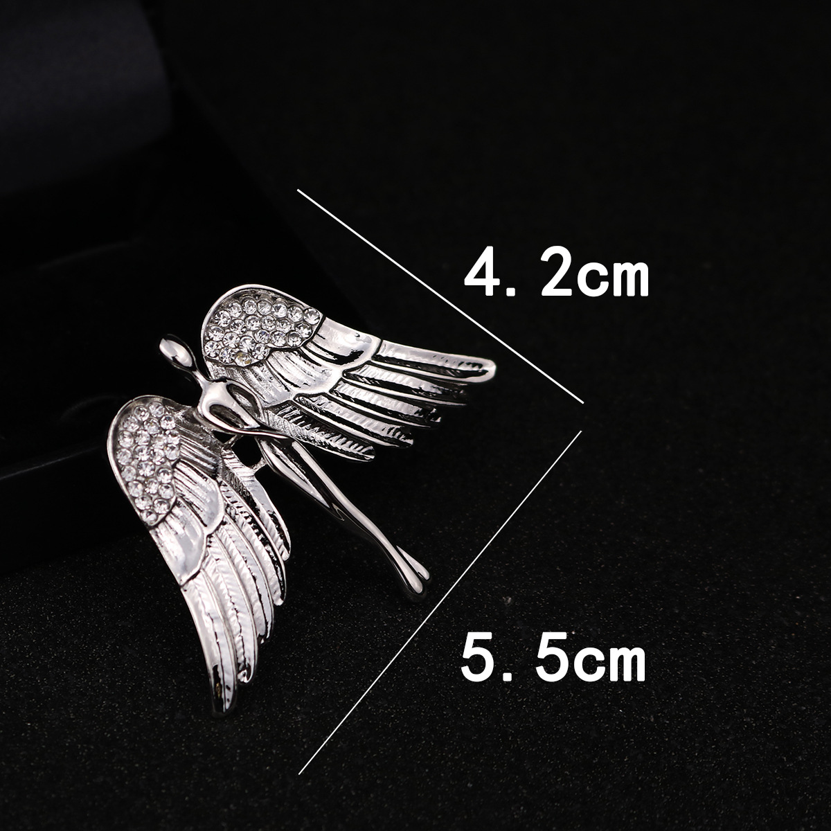 Business Angel Wings Alloy Inlay Rhinestones Menu0027S Rhinestone Brooches