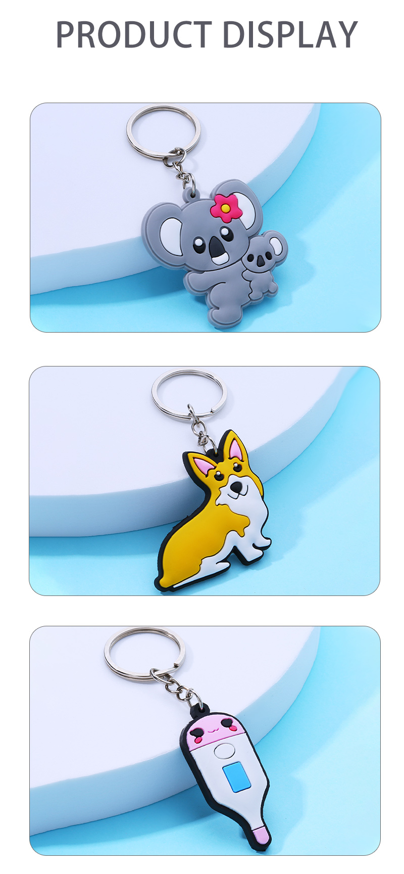 Cute Animal PVC Plating Keychain 1 Piece