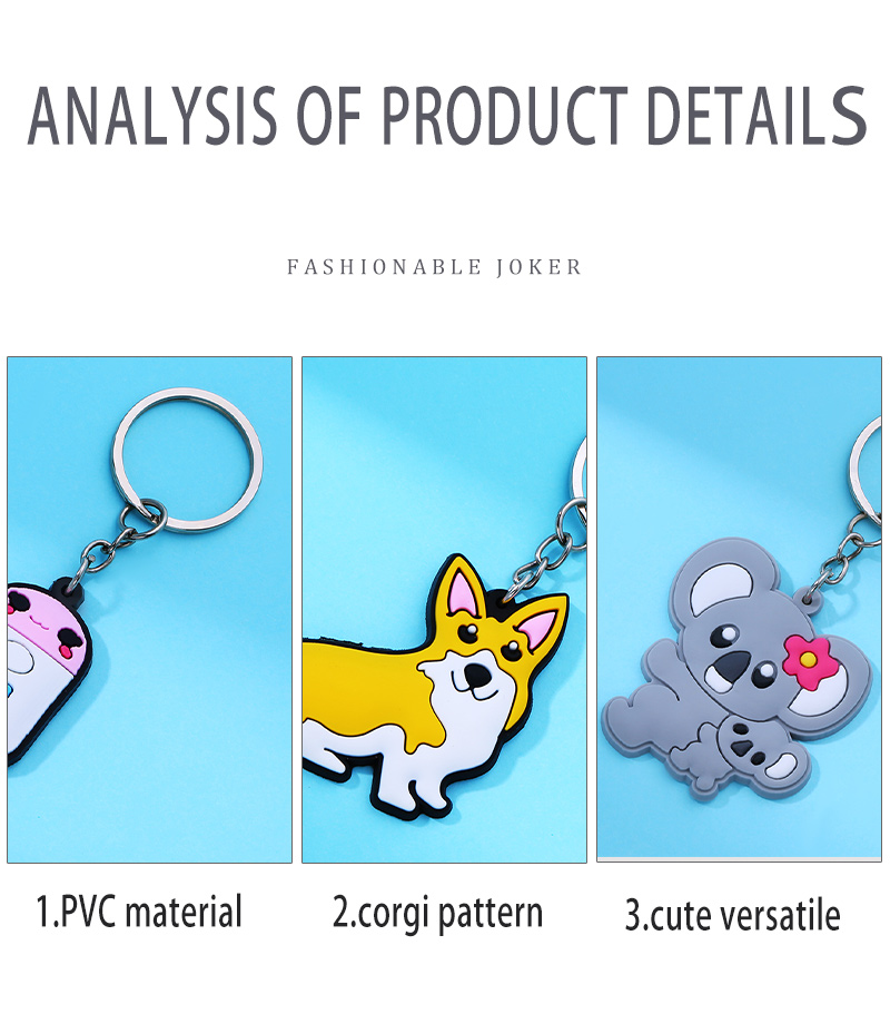 Cute Animal PVC Plating Keychain 1 Piece