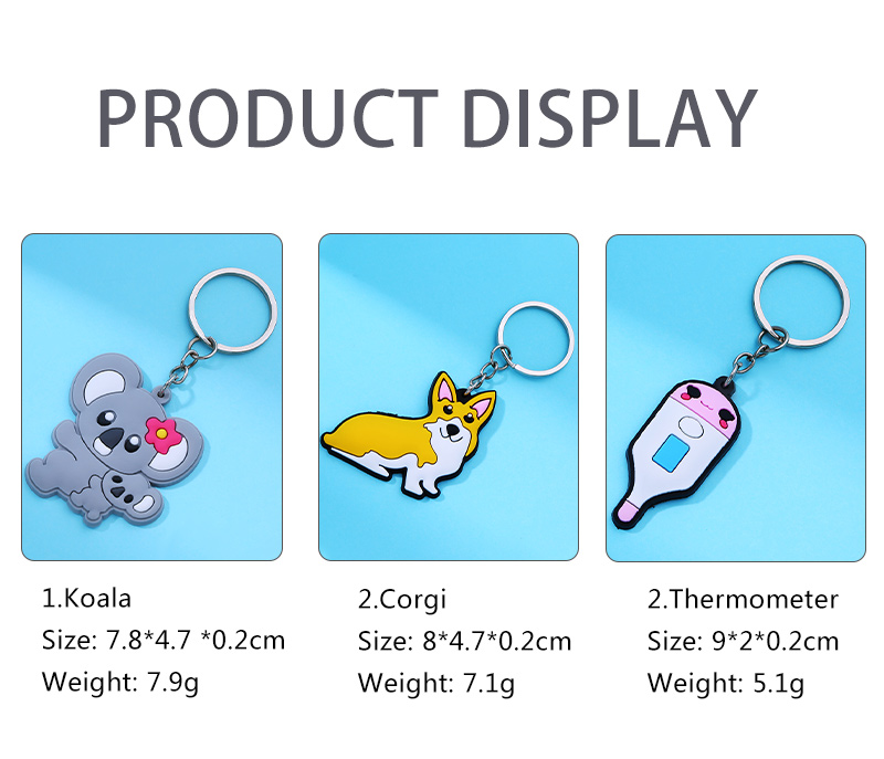Cute Animal PVC Plating Keychain 1 Piece