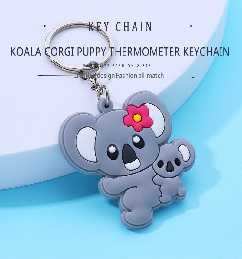 Cute Animal PVC Plating Keychain 1 Piece