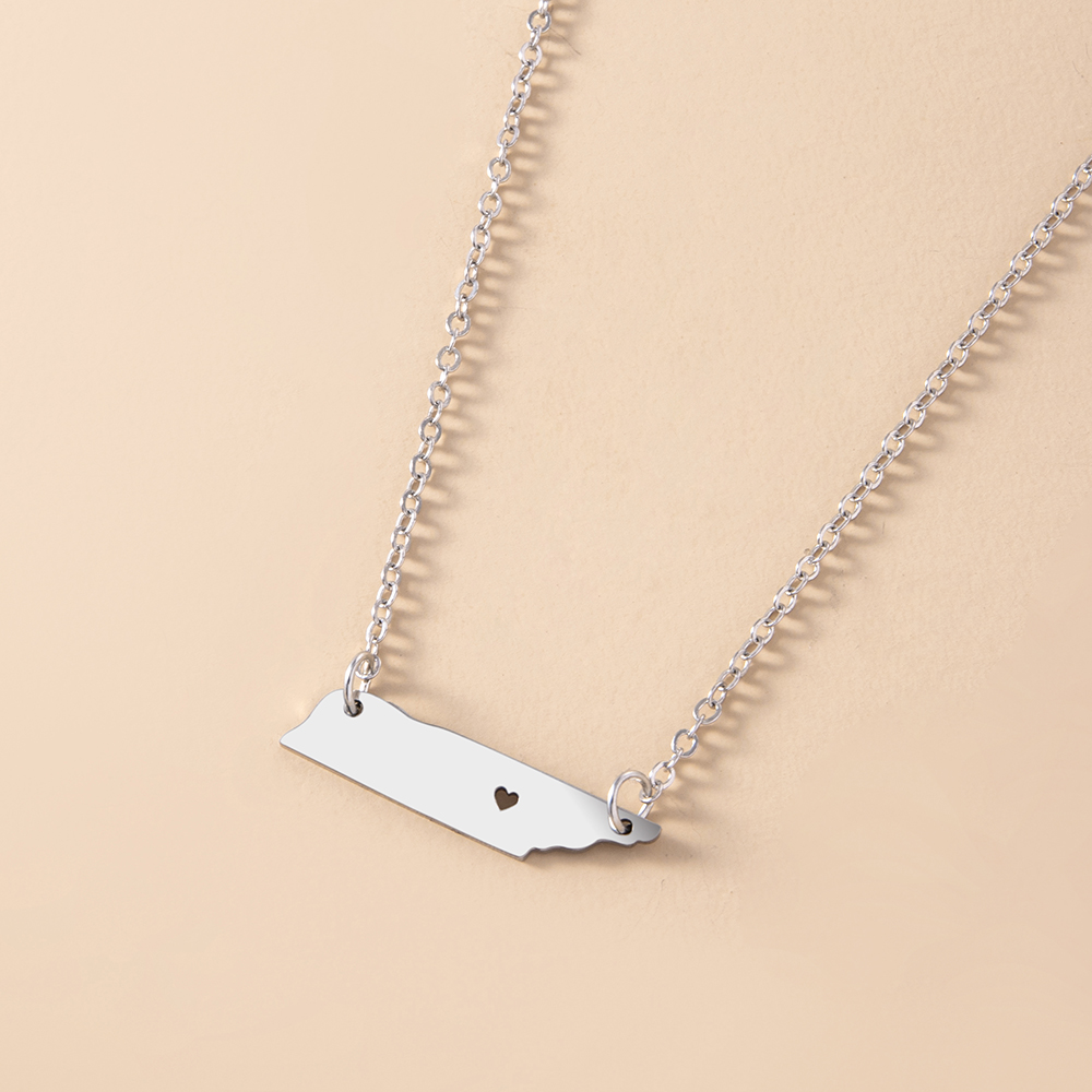 Fashion Map Stainless Steel Necklace Plating Stainless Steel Necklaces
