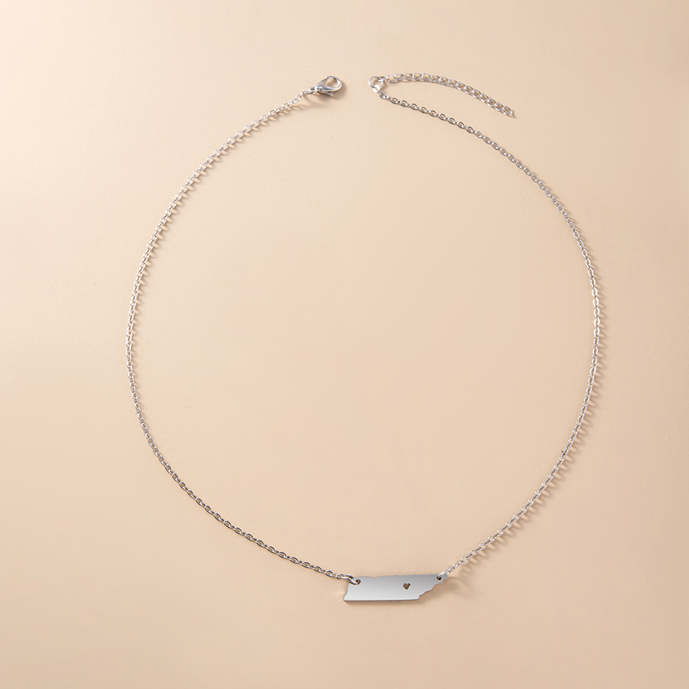 Fashion Map Stainless Steel Necklace Plating Stainless Steel Necklaces