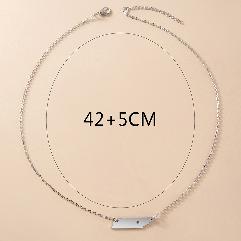 Fashion Map Stainless Steel Necklace Plating Stainless Steel Necklaces