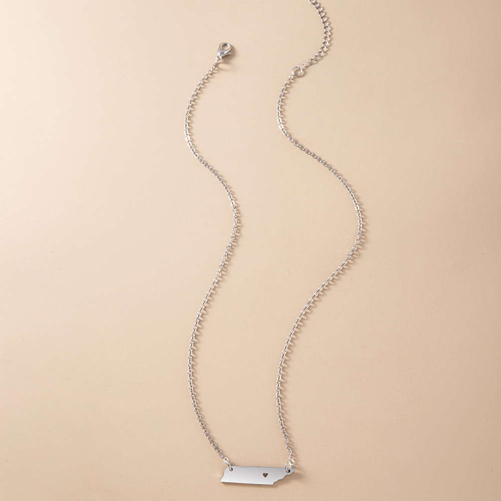 Fashion Map Stainless Steel Necklace Plating Stainless Steel Necklaces