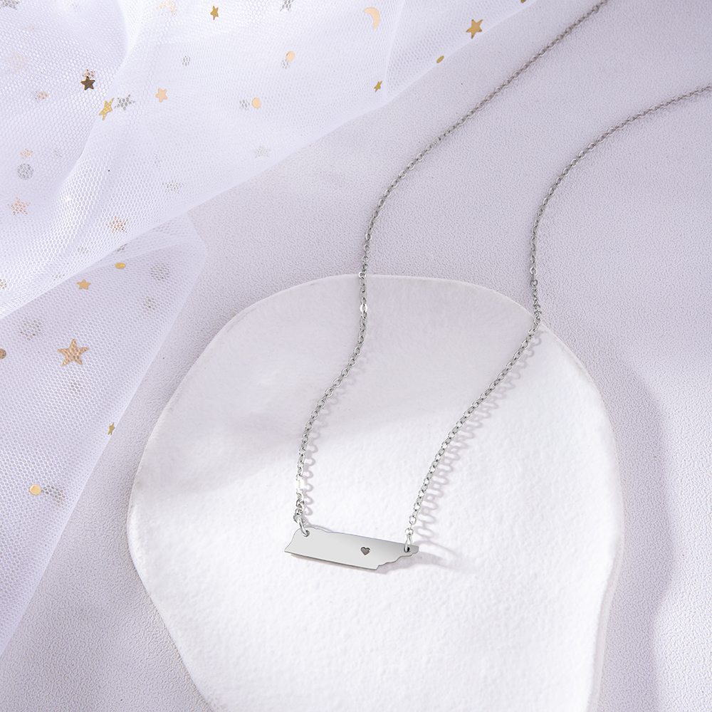 Fashion Map Stainless Steel Necklace Plating Stainless Steel Necklaces