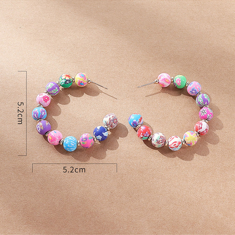 Fashion Geometric Synthetics Beads Ear Studs 1 Pair