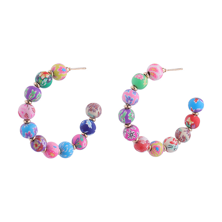 Fashion Geometric Synthetics Beads Ear Studs 1 Pair