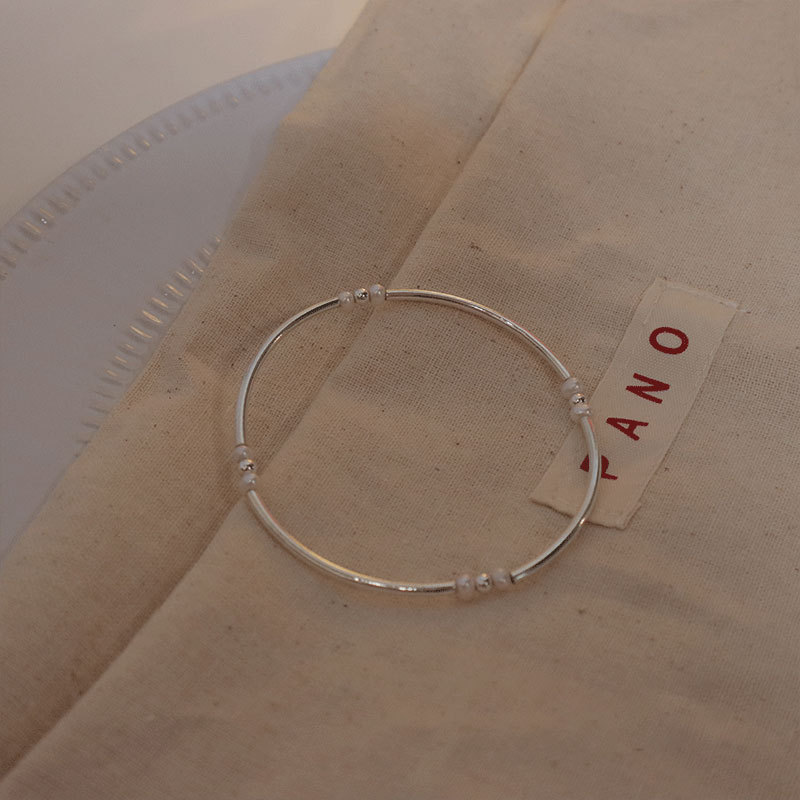 Simple Style Geometric Copper Bracelets Plating Artificial Pearls Copper Bracelets