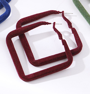 Simple Style Square Synthetic Fibre Metal Hollow Out Earrings
