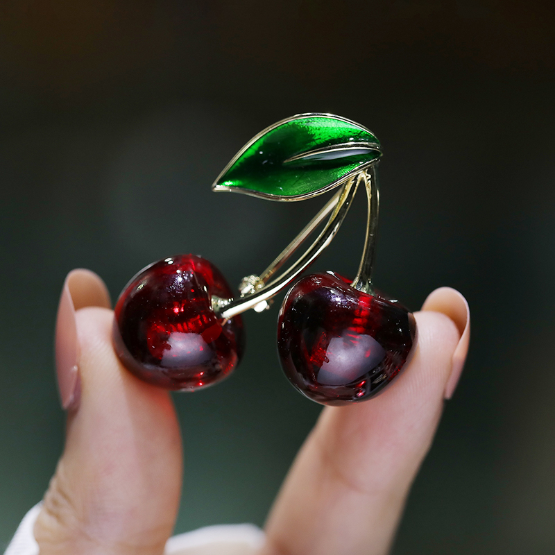 Sweet Cherry Copper Brooches 1 Piece