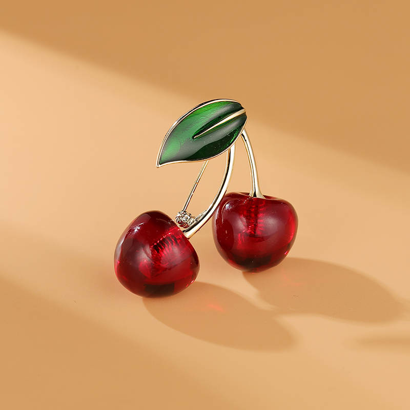 Sweet Cherry Copper Brooches 1 Piece