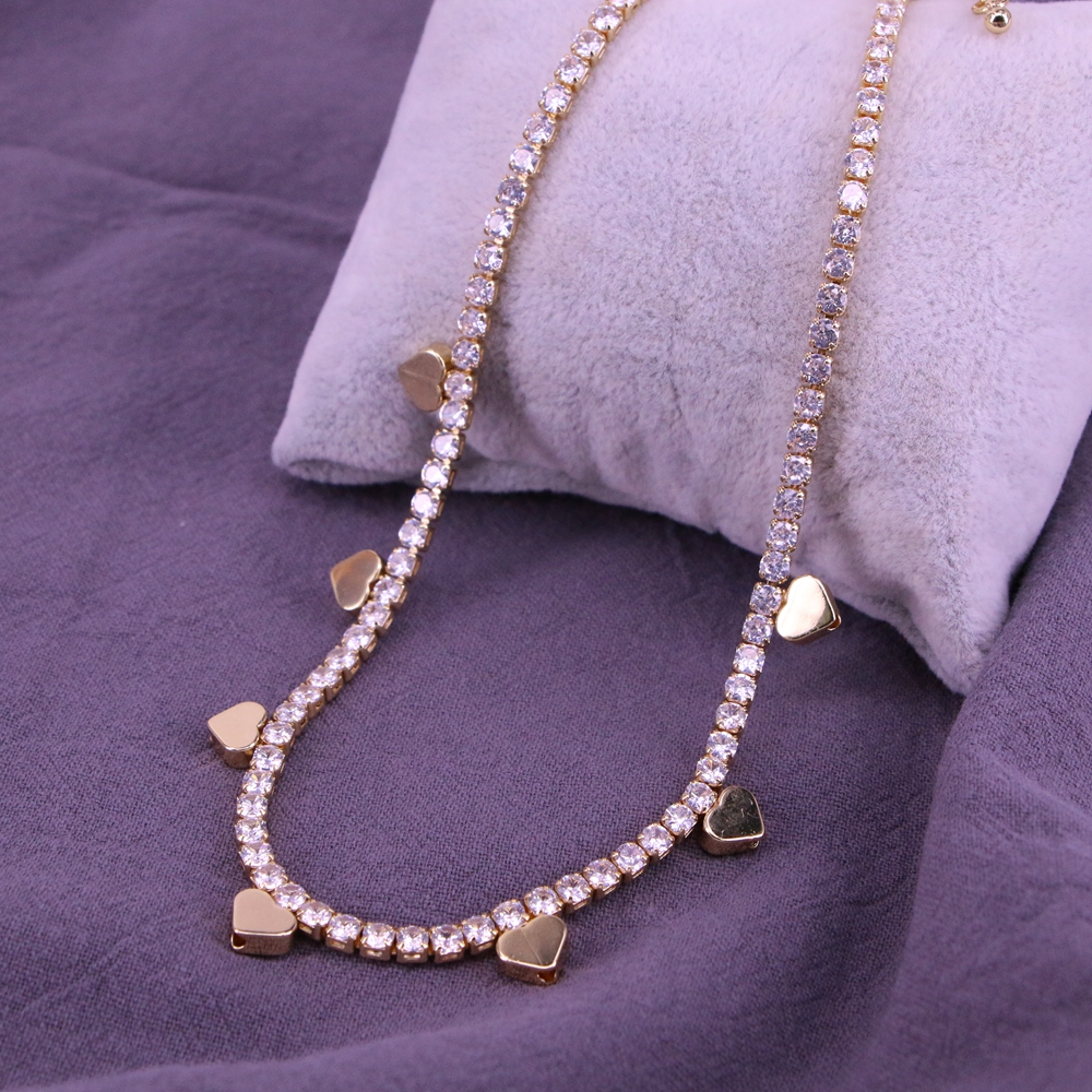 Fashion Star Moon Heart Shape Copper Necklace Inlay Zircon Copper Necklaces