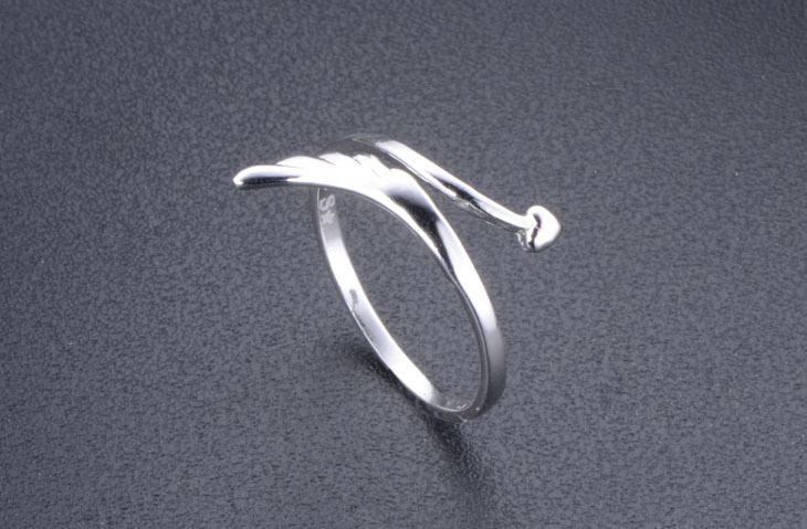 Fashion Angel Wings Heart Shape Alloy Plating Open Ring 1 Piece