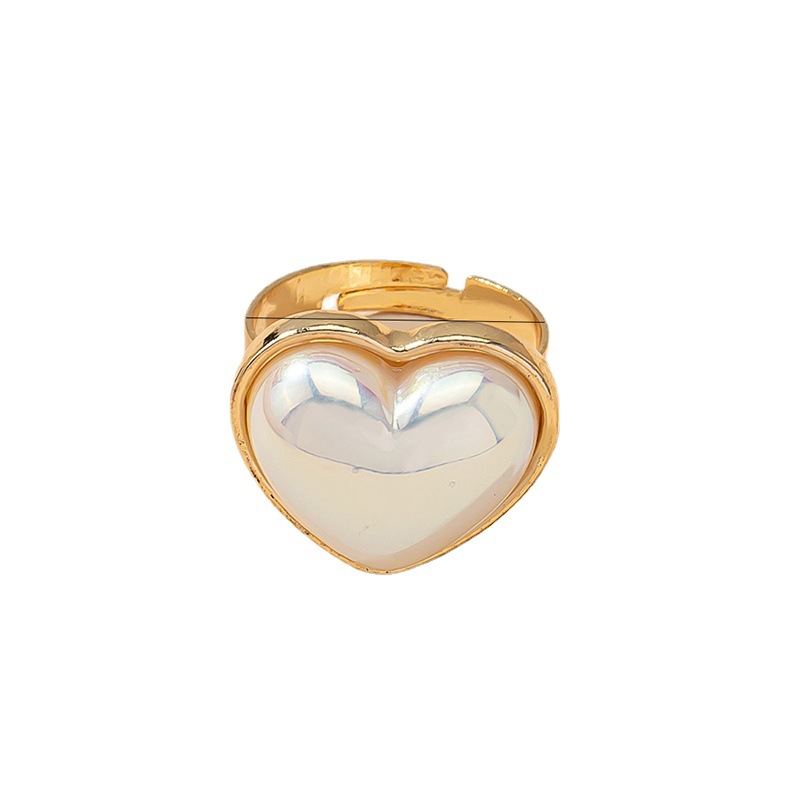 Fashion Heart Shape Alloy Plating Rings